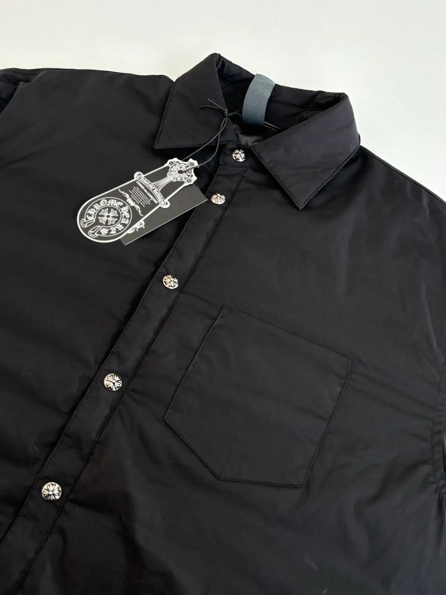 P580 Chrome Heart*/Chrome Heart solid color silver-plated shirt-style cotton jacket Size: S/M/L/XL